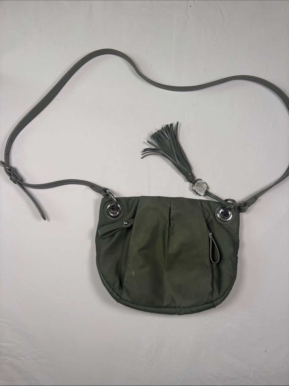 Vince Camuto Olive Green Crossbody with Tassel Accent